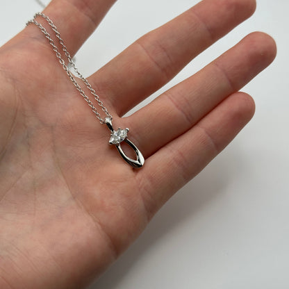 Marquise Pendant - Genuine 0.5 carat Moissanite