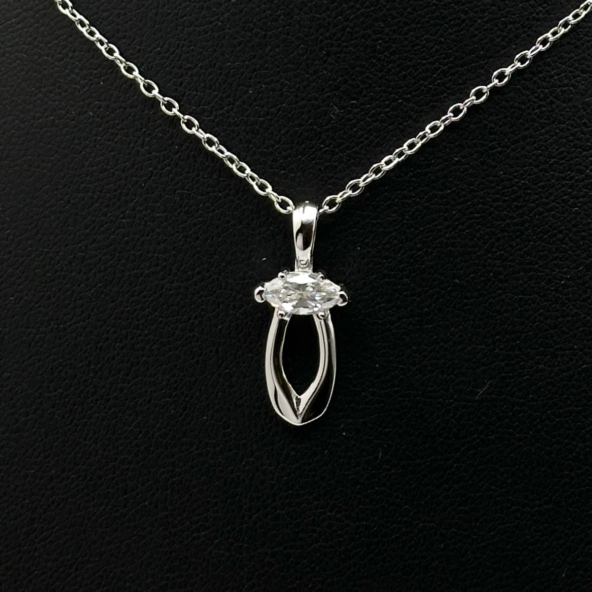 Marquise Pendant - Genuine 0.5 carat Moissanite
