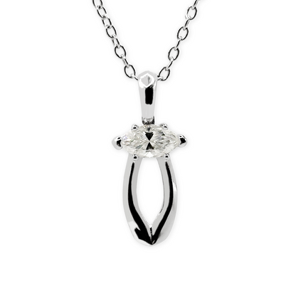 Marquise Pendant - Genuine 0.5 carat Moissanite