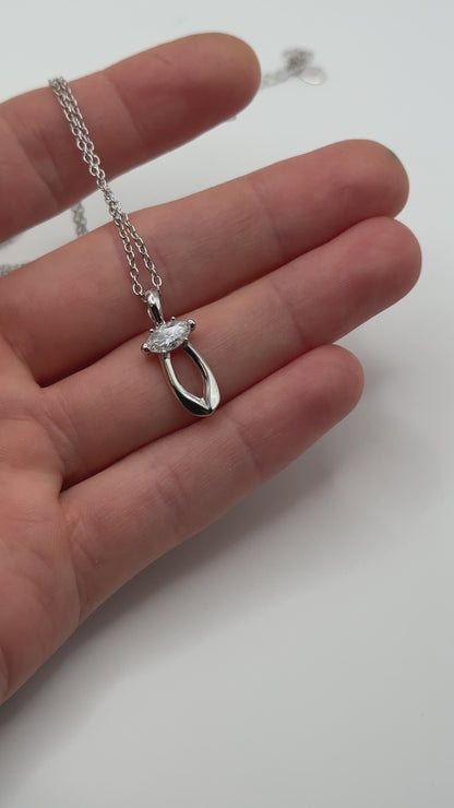 Marquise Pendant - Genuine 0.5 carat Moissanite